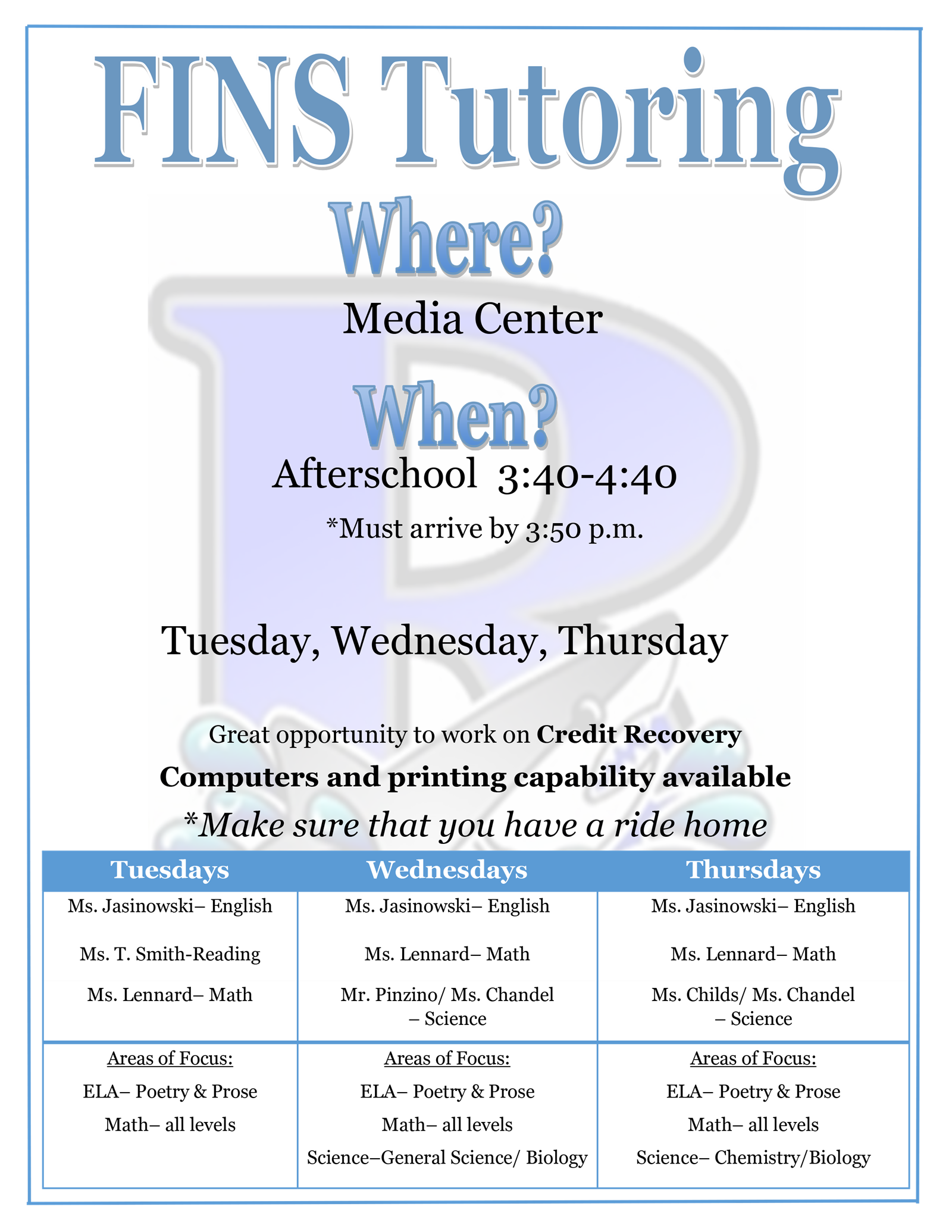 FINS Tutoring